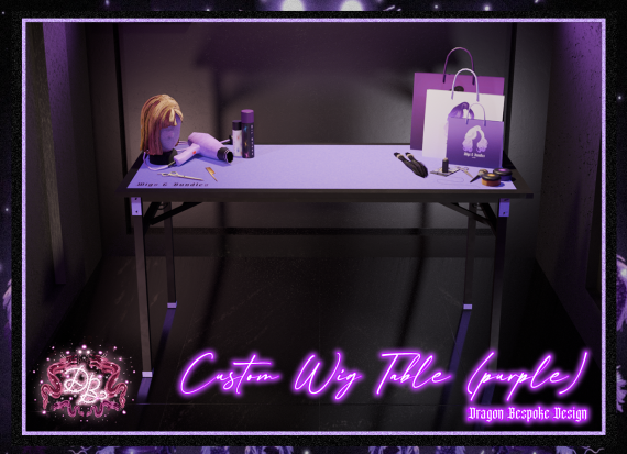 PURPLE WIG TABLE