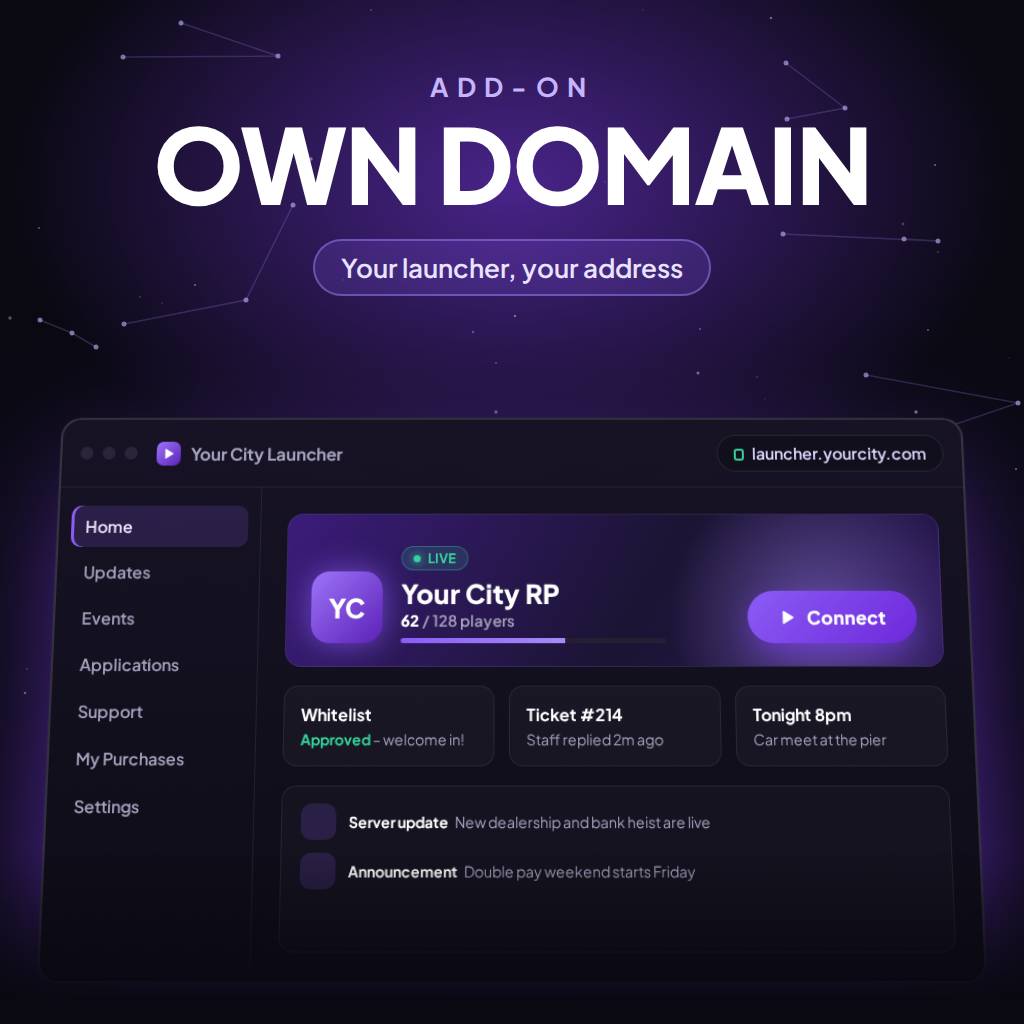 Own domain add-on