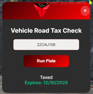 Vehicle Road Tax