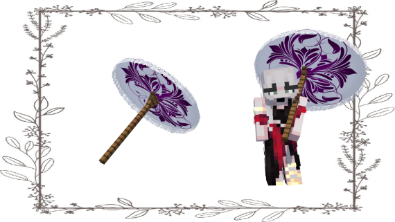 White & Violet Designed Parasol