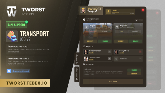 [Multiplayer Transport Job V2.0] OPEN QB ESX QBOX VRP