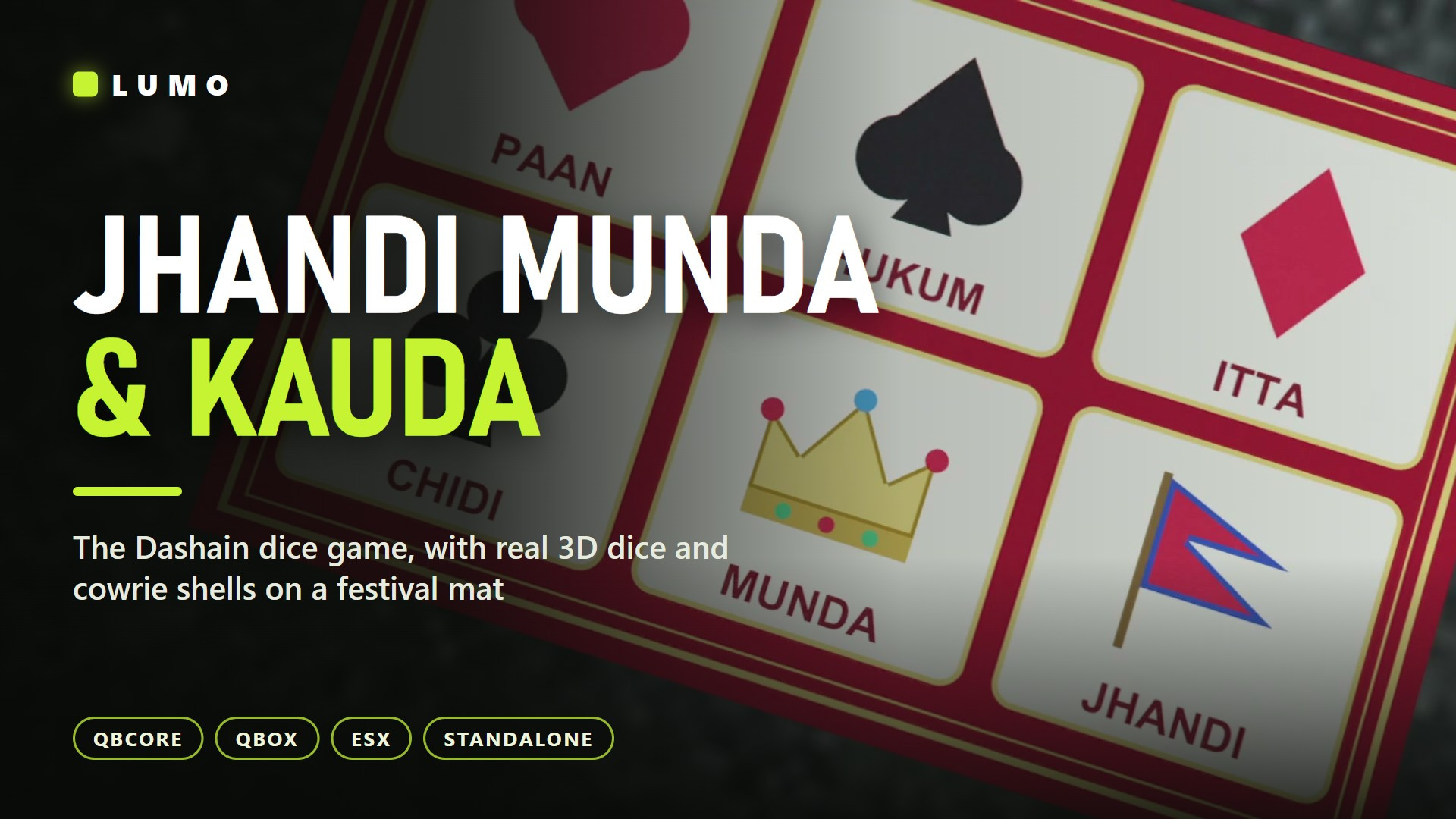 ​Jhandi Munda — 3D Dice & Kauda Betting Table (Escrow)