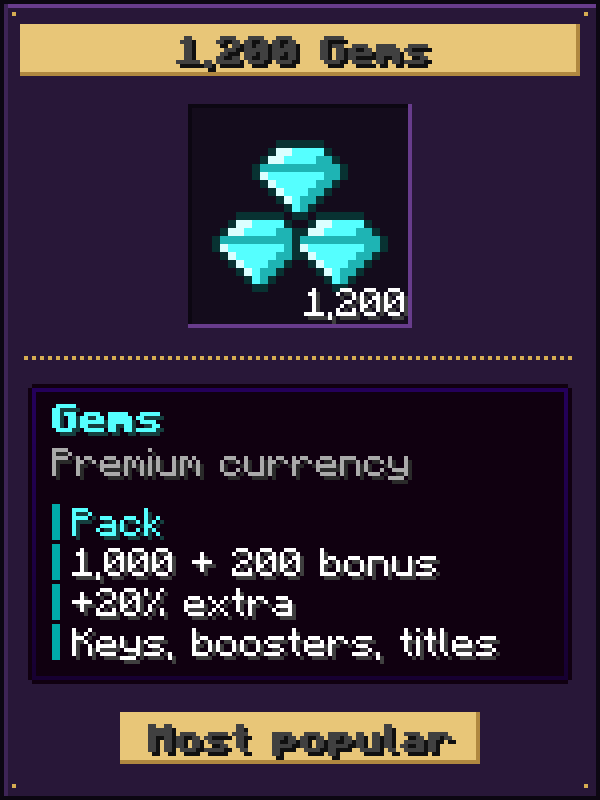 1,200 Gems