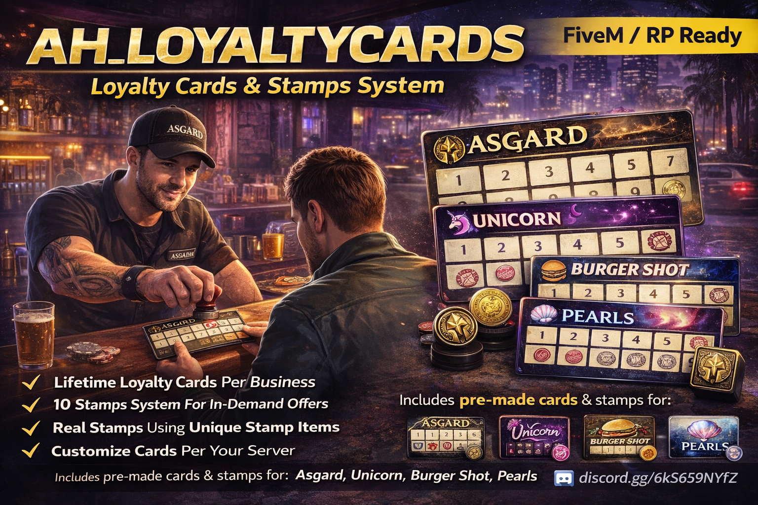 AH LOYALTYCARDS — Loyalty Cards & Stamps System - ESX / QBCore / ox_core (Escrow)