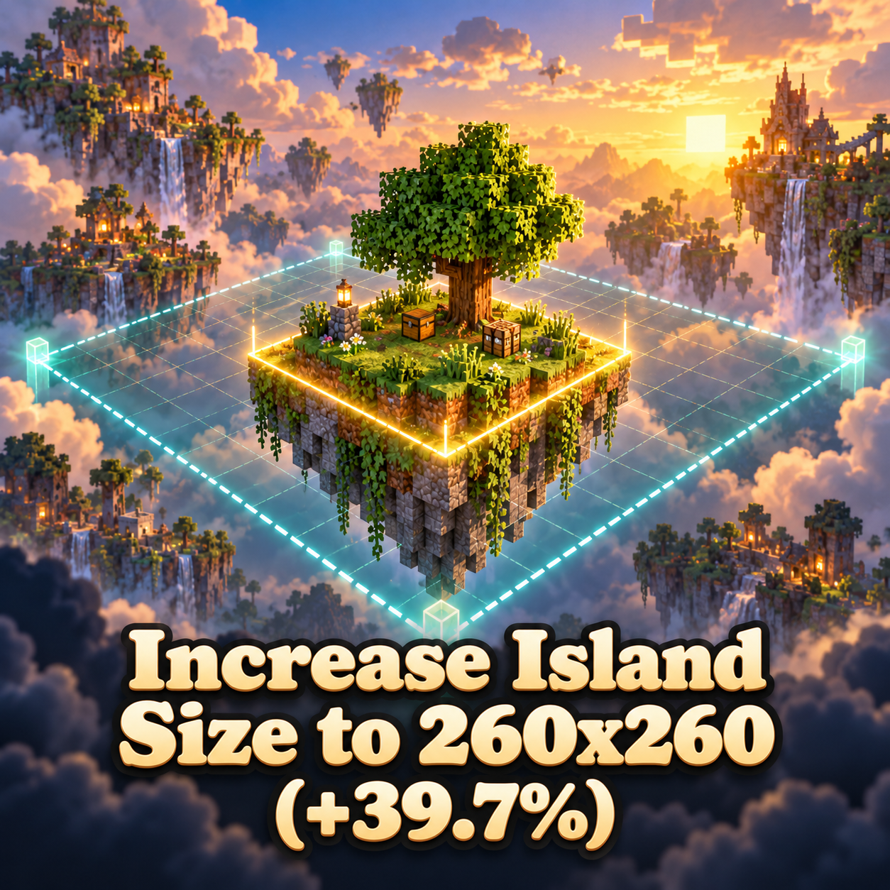 Increase Island Size to 260x260 (+39.7%)