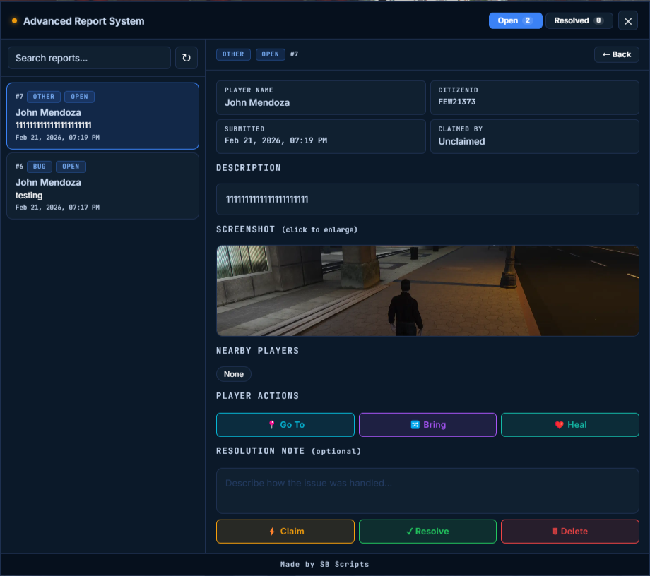 Advanced Report System