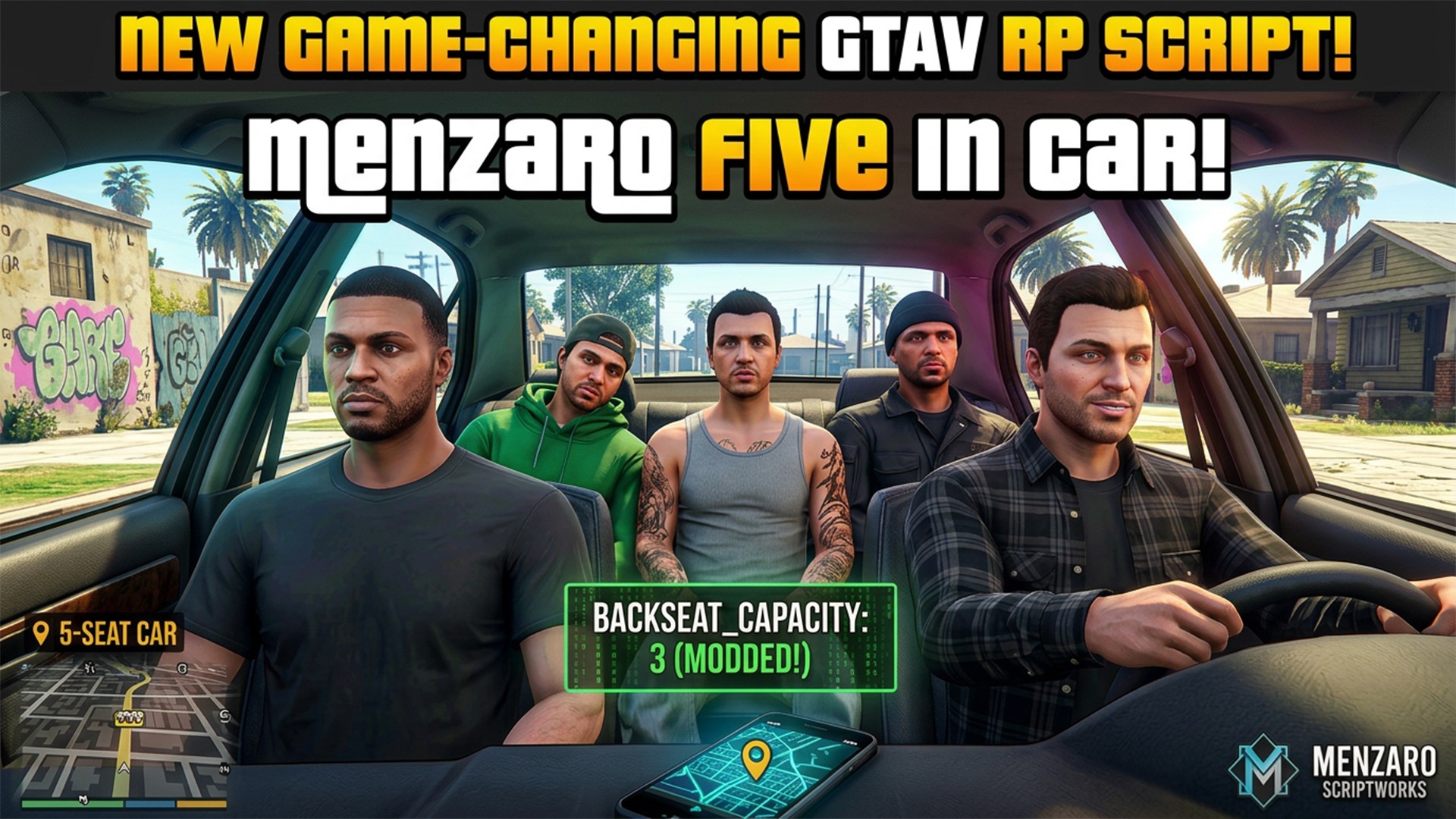 Menzaro Five In Car