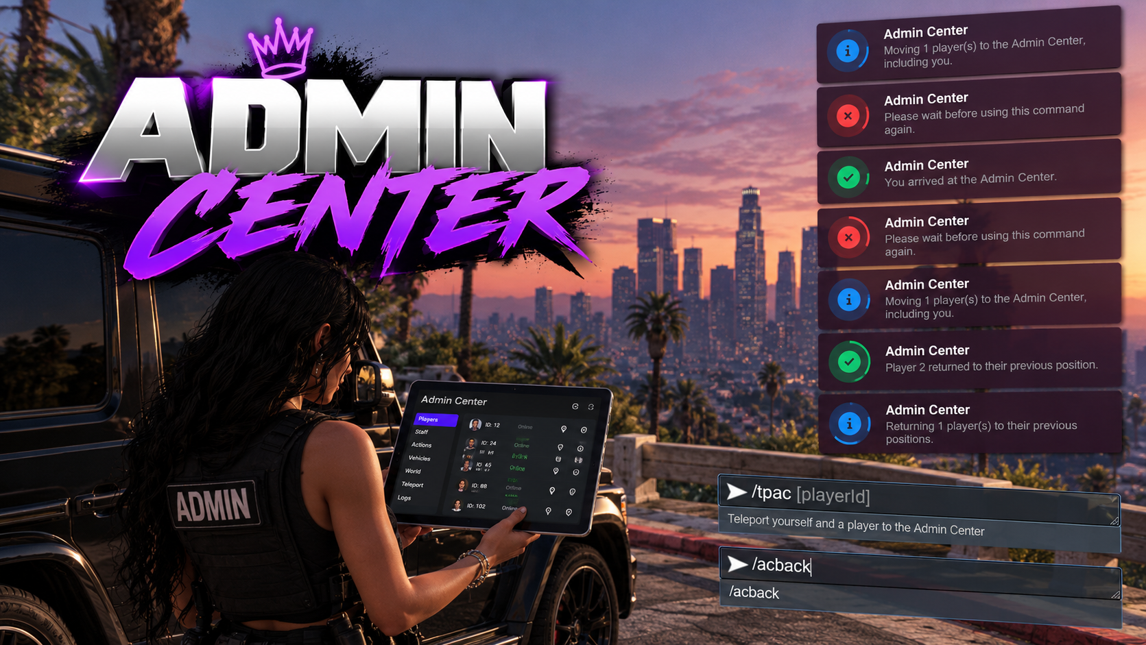 Sleezy Development • Advanced Admin Center System (ESX, QBCore, QBOX & Standalone)