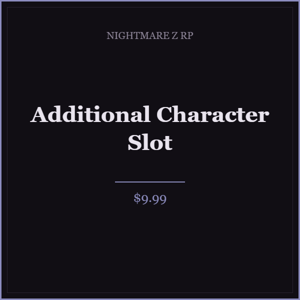 Additional Character Slot