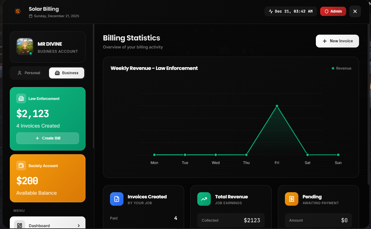 SOLAR SCRIPTS · SOLAR BILLING [ESX,QB,QBOX]