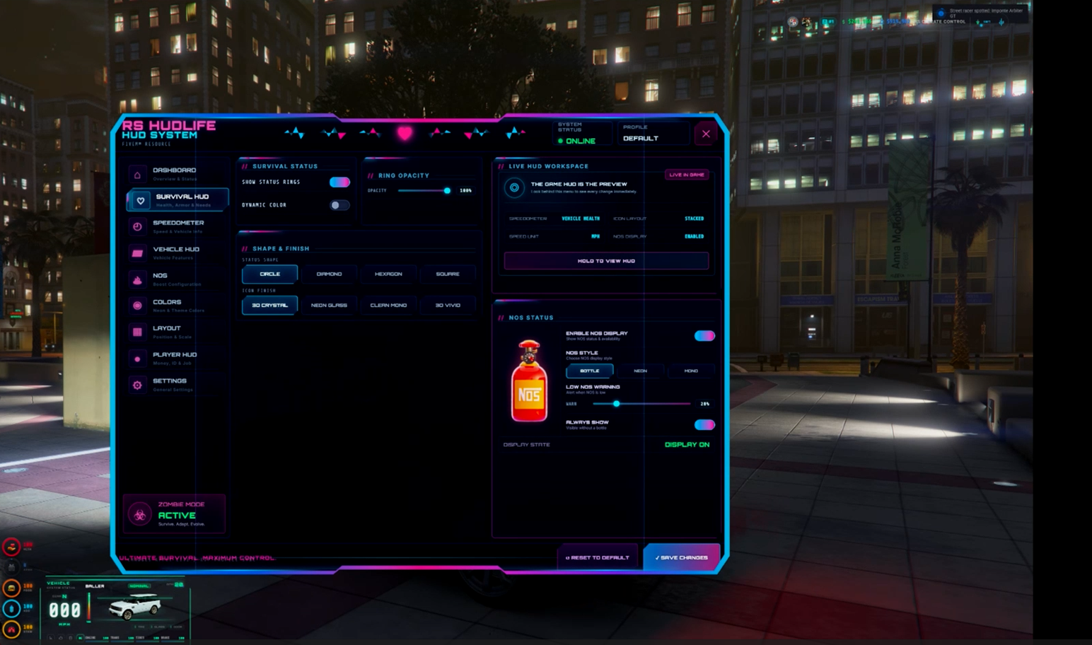 Animated HUD | Money | Vehicle Display | 10 Speedometers | Health qbcore qbox esx