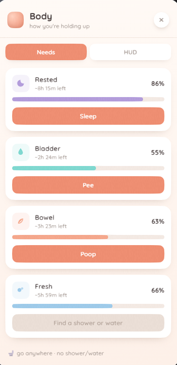 bodily needs
