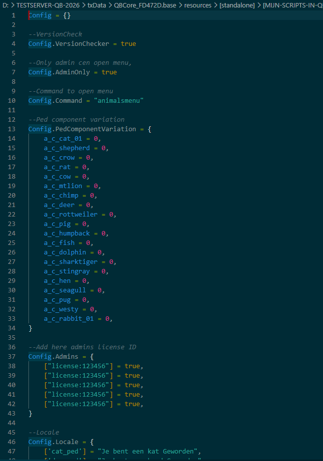 L-AnimalsMenu in QBCore