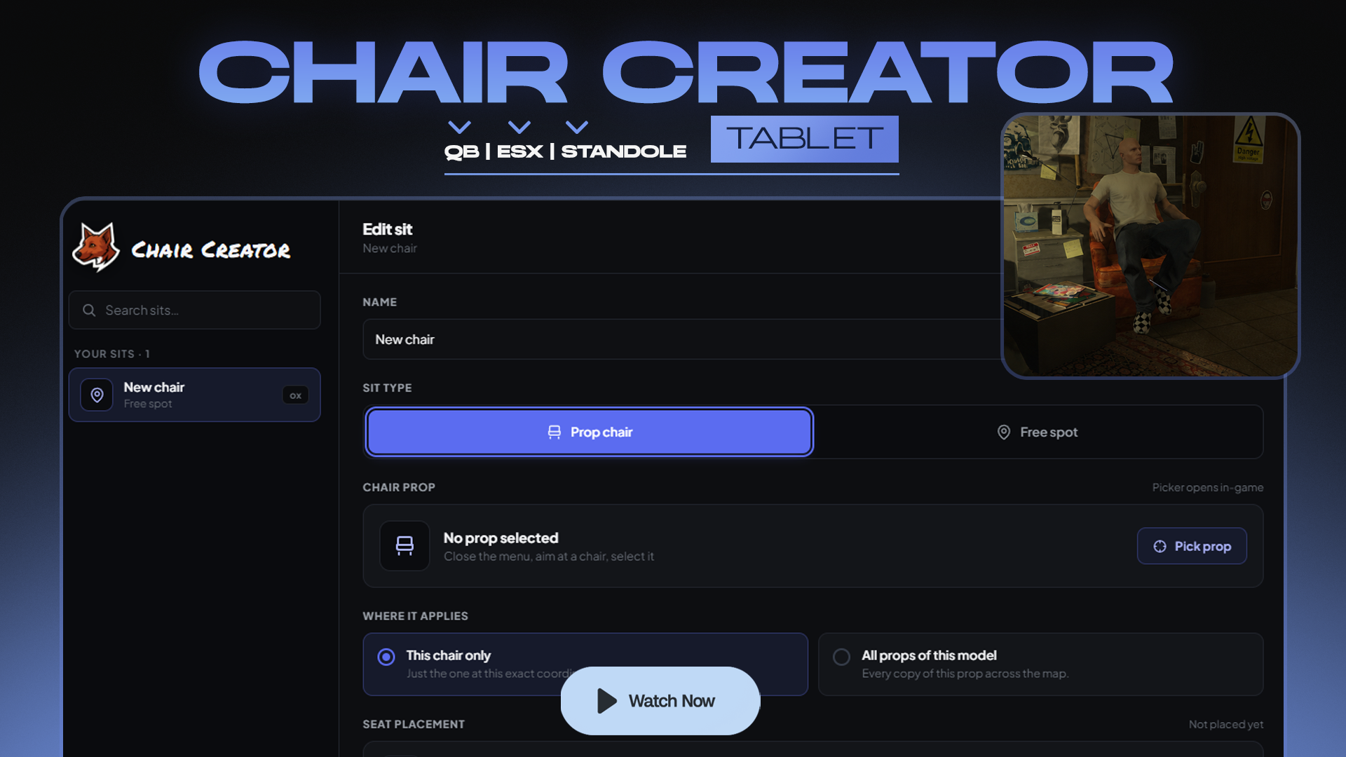 BUPA Chair Creator — In-Game Sit Point Builder