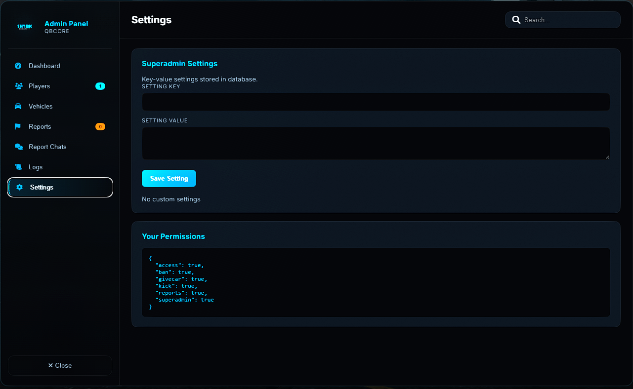 SharkDevelopment-AdminMenu