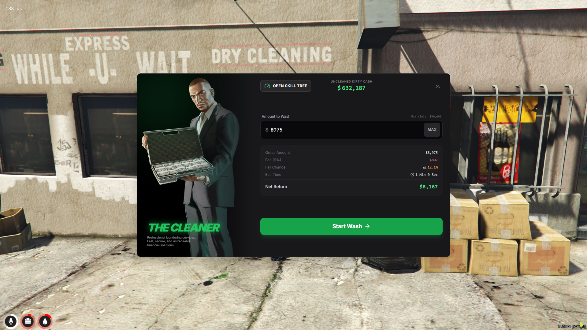 [Money Wash (Green Theme)] QB-CORE QBOX ESX {fa-solid fa-lock ESCROW}