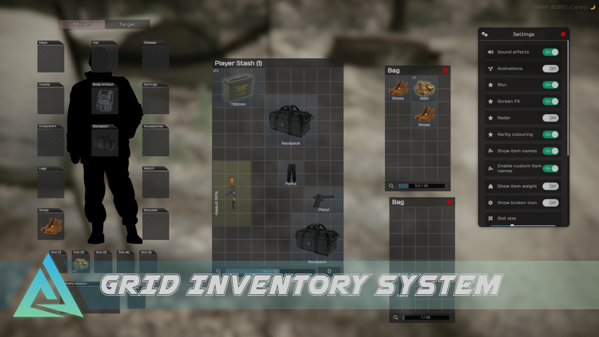 [Grid Inventory] esx qbcore standalone {OPEN-SOURCE}