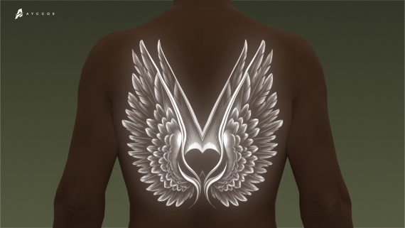 Glowing Wings Back Tattoo (MP Male)