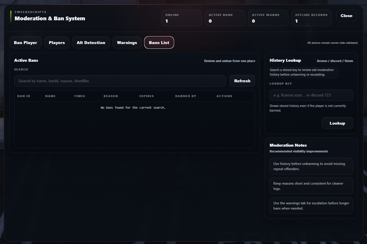 Ban System (Standalone)