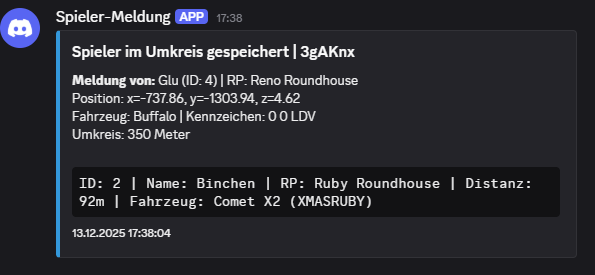 Spieler Umkreis Speichern (FailRP)
