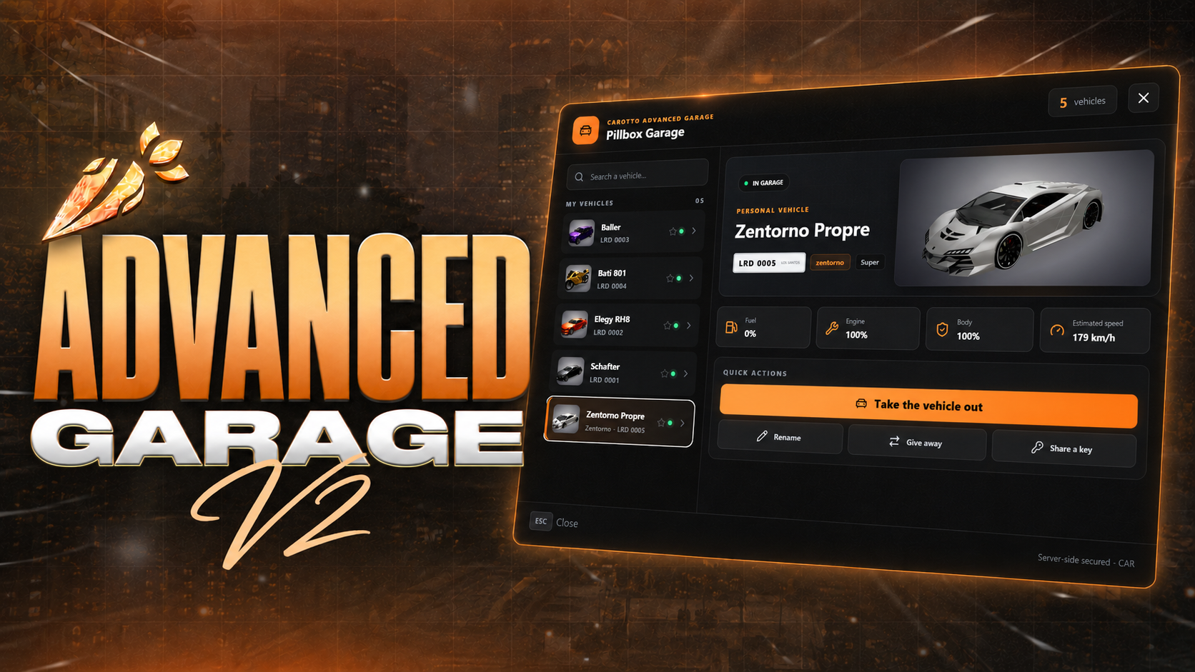 Carotto Garage V2 — Advanced Garage, Impound & Vehicle Management System