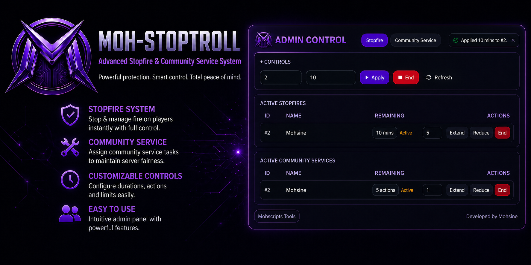 Moh Stopfire  & Community Service (QBCore)