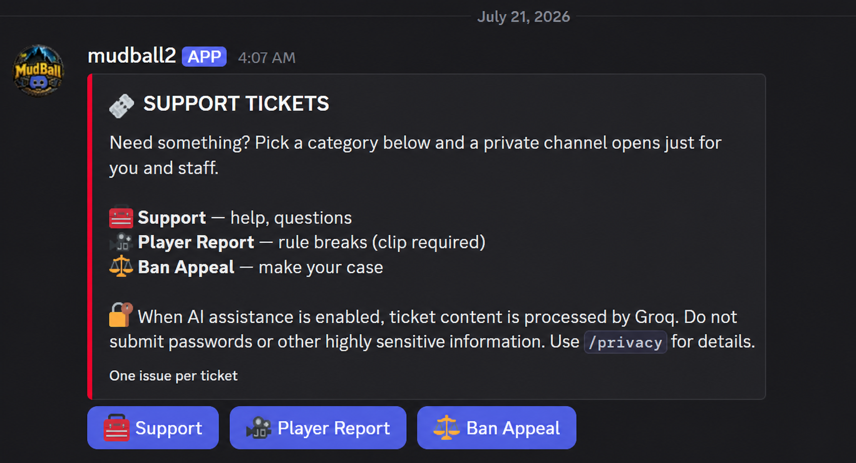 MudBall — AI Moderator & Full Discord Server Installer