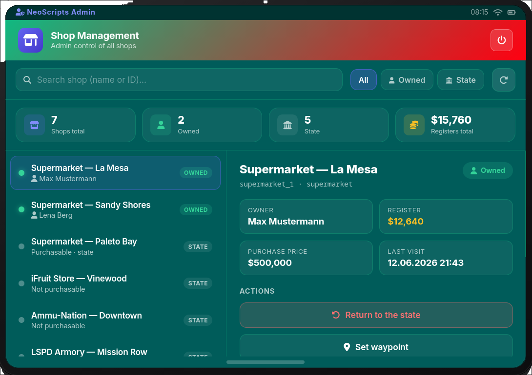 NeoScripts — Supermarket System