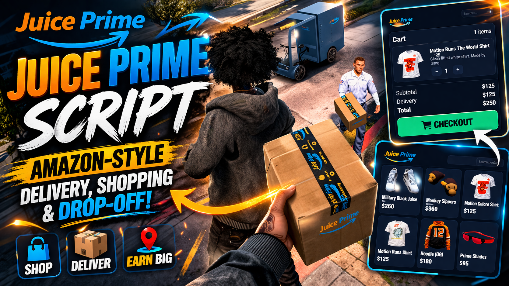 🛒 Juice Prime —  Delivery System for FiveM (Amazon Script)