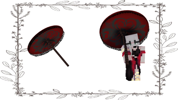 Red & Black Designed Parasol