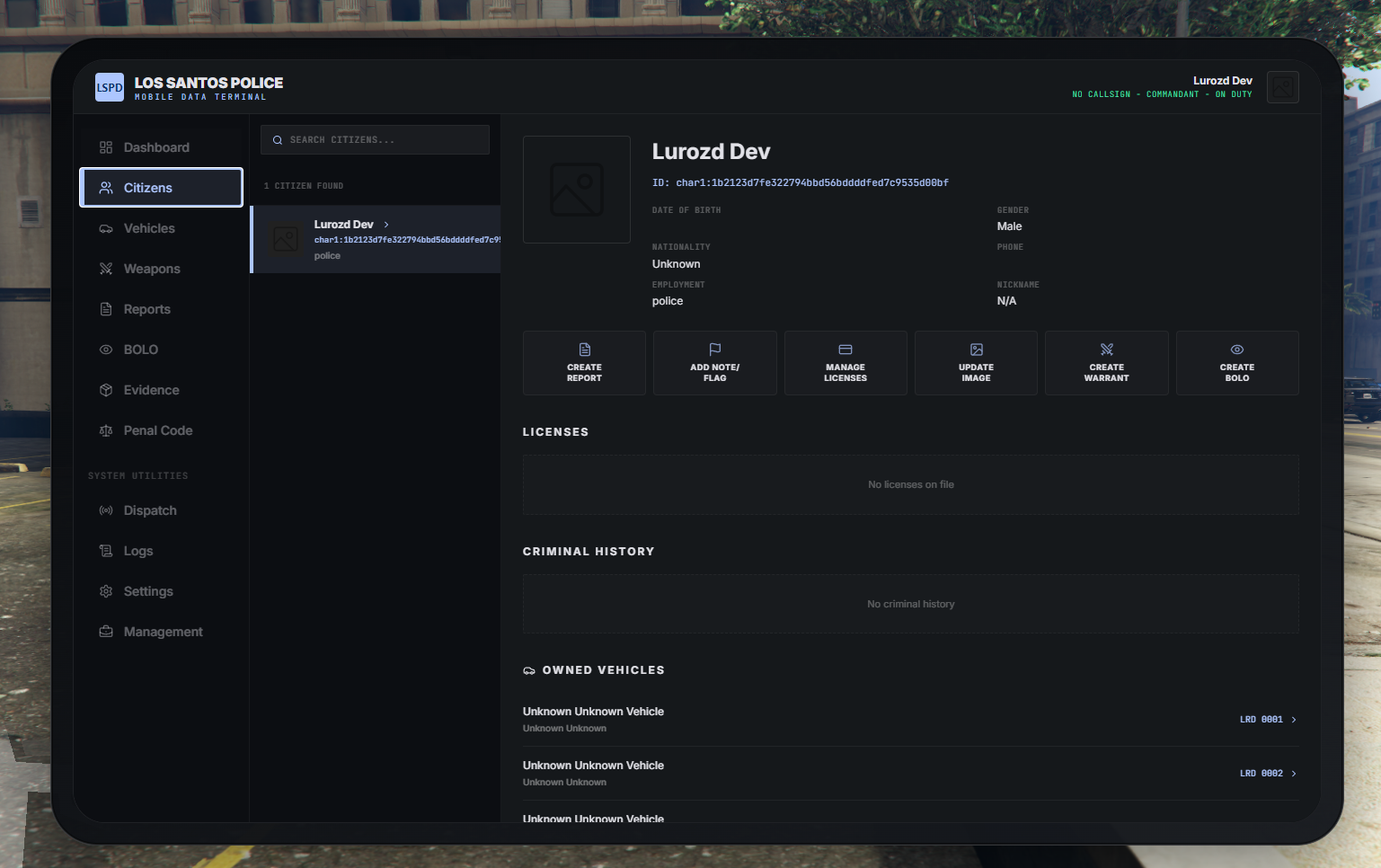 LRD POLICE MDT — Advanced FiveM Police MDT