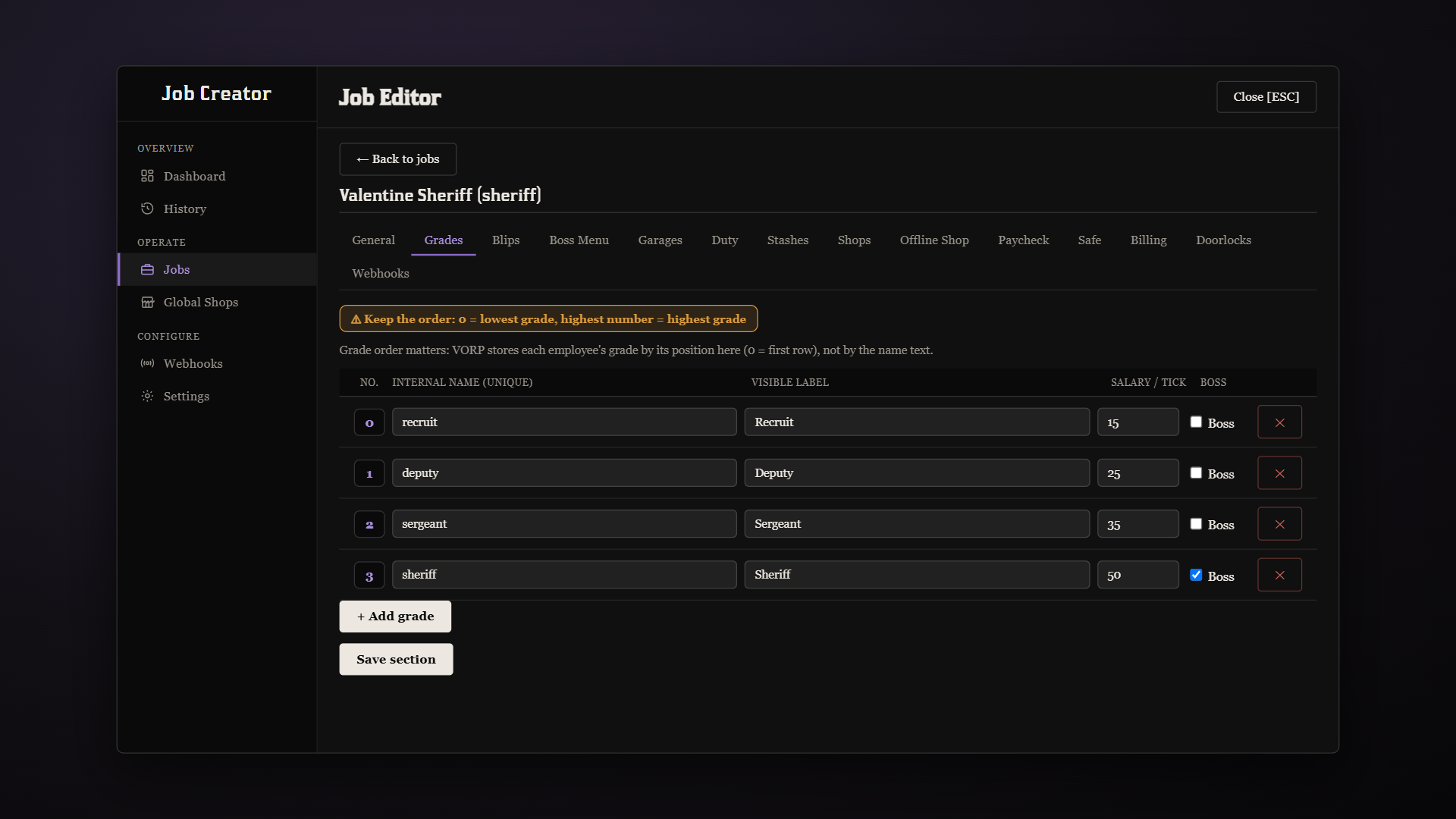 Jobs Creator [VORP]
