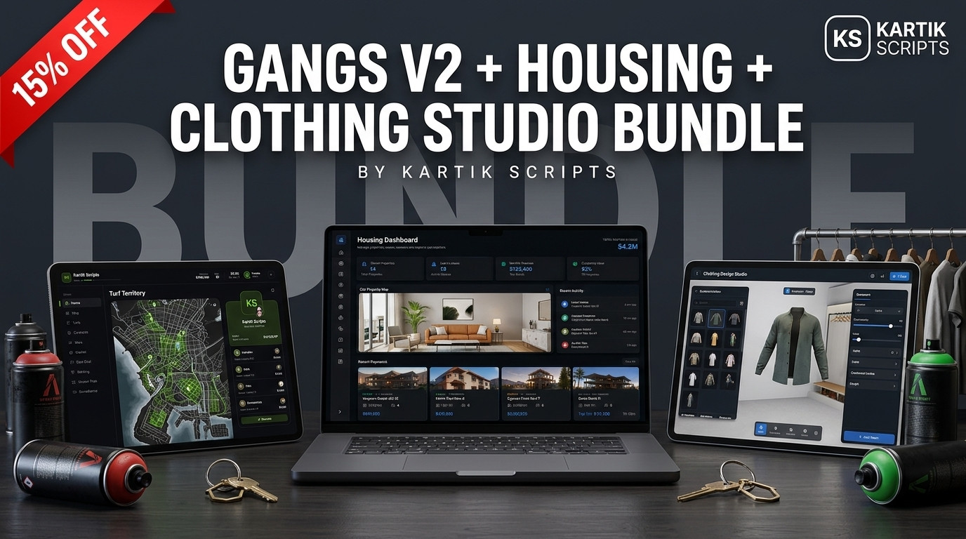 Gangs V2 + Housing + Clothing Studio Bundle