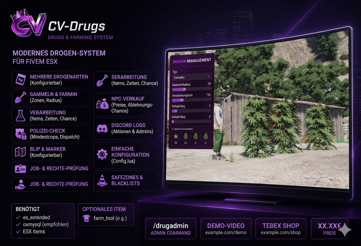 CV Drugs für ESX