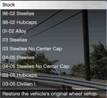 Universal Wheel Modkit Menu
