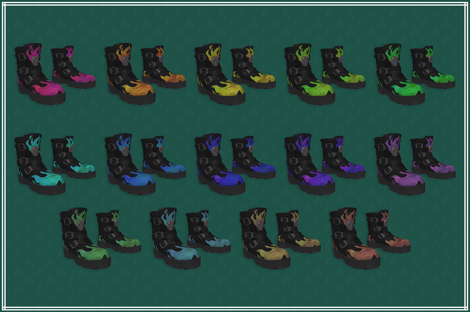 Flaming Skull Boots