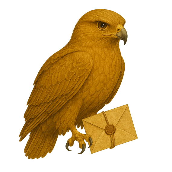 Goldener Brief Falke mit 200 flügen