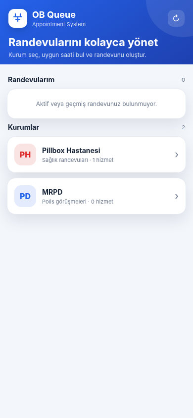 OB-Queue | Advanced Appointment & Queue Management System | Open Source