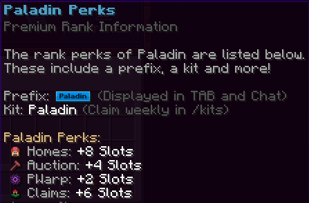 Paladin Rank [RPG+Survival]