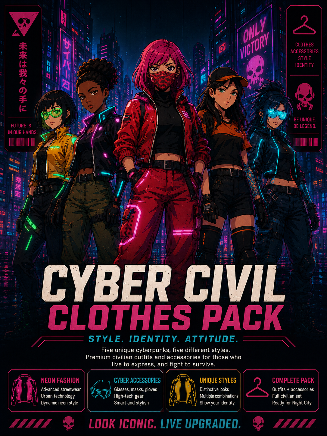 Cyber Civil Clothes – Girls Edition for FiveM (Added a new bionic arm)