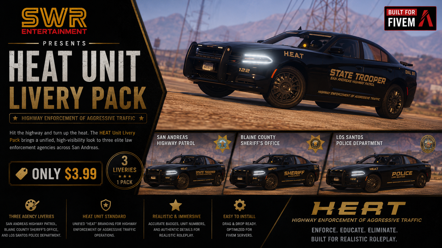 FiveM HEAT Unit Law Enforcement Livery Pack