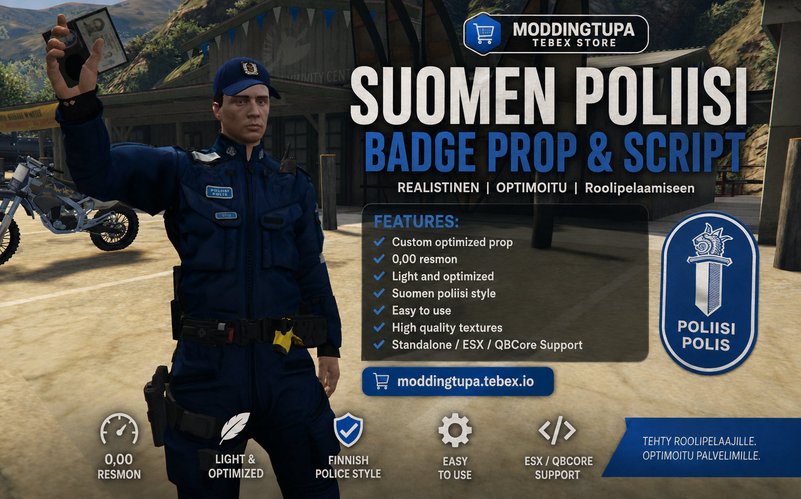 Finnish Police Prop+Badge pack