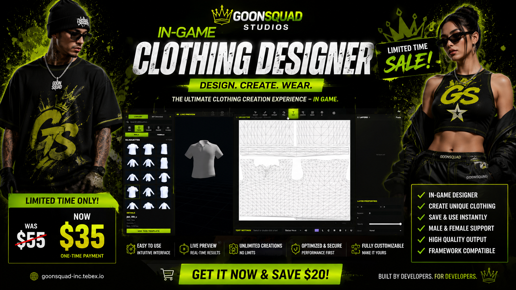 Goonsquad ClothDesigner | In Game Clothing Creator