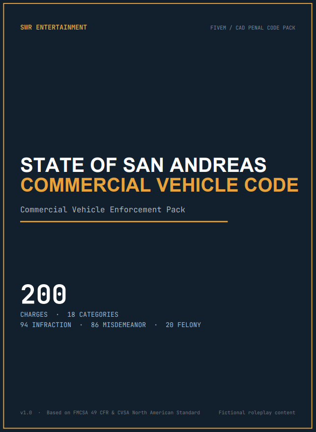 Penal Codes Generic | Commercial Vehicle Enforcement Pack