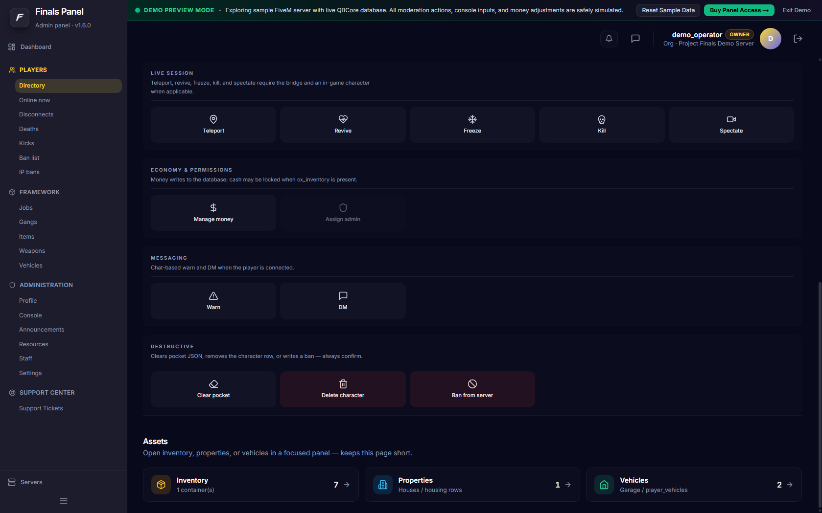 [Server Management Web Panel]QBCore QBox ESX Standalone{1 Month Trial}