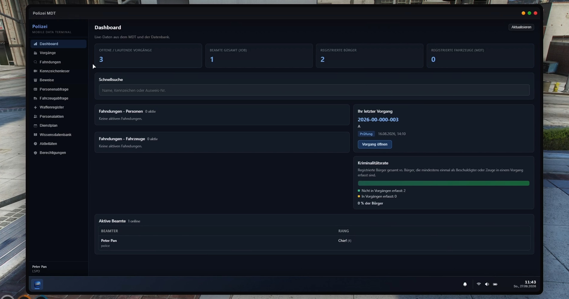 Ultimatives Polizei MDT Screenshot 2