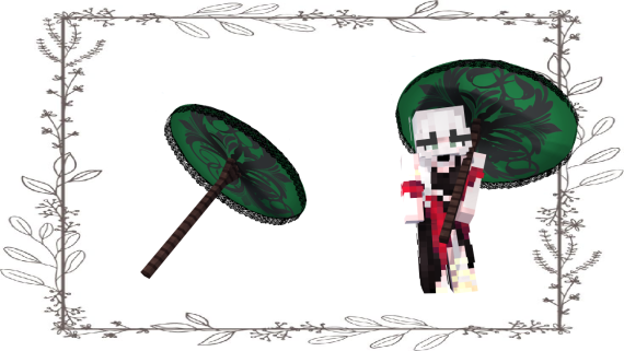 Green & Black Designed Parasol