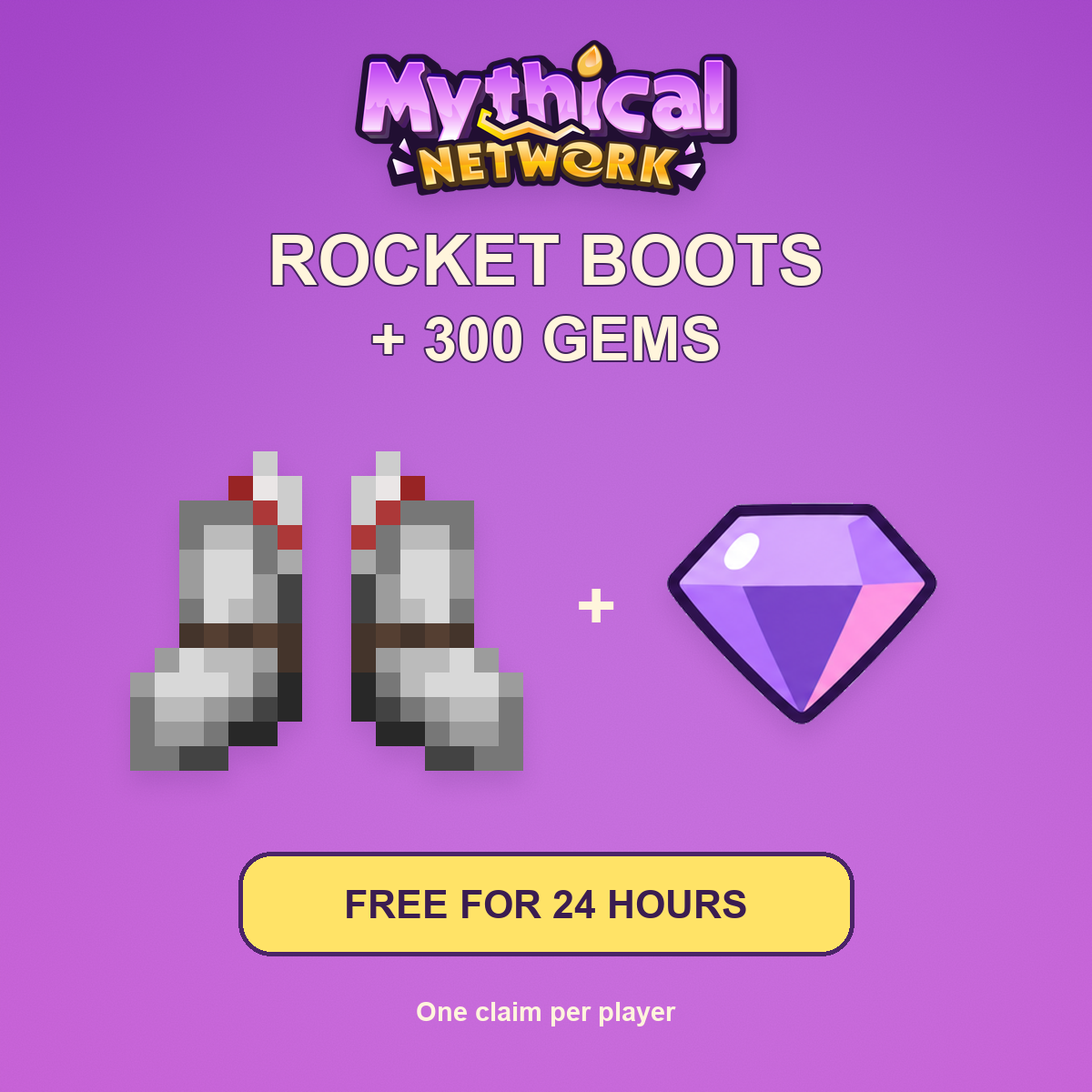Free Rocket Boots + 300 Gems