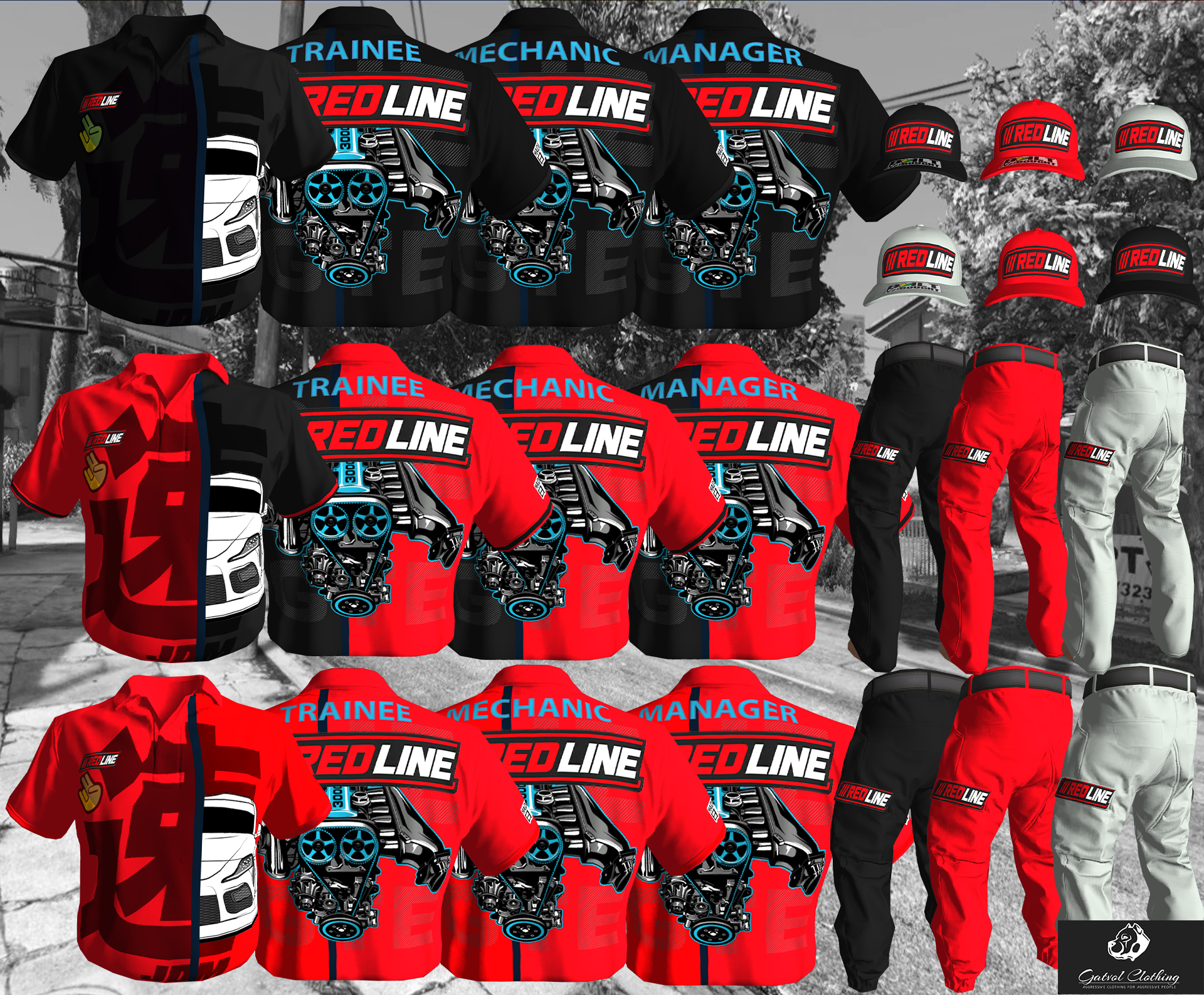 Red Line Mech Clothing Uniform 4 [M+F]