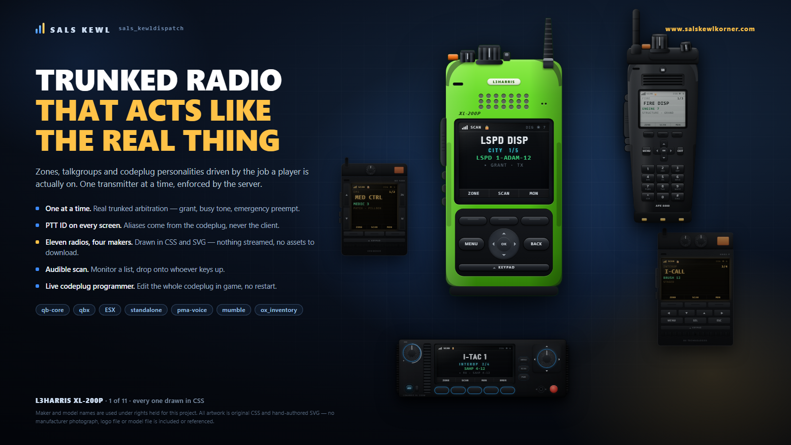 Sal's Kewl Dispatch - Trunked Radio  - One time purchase
